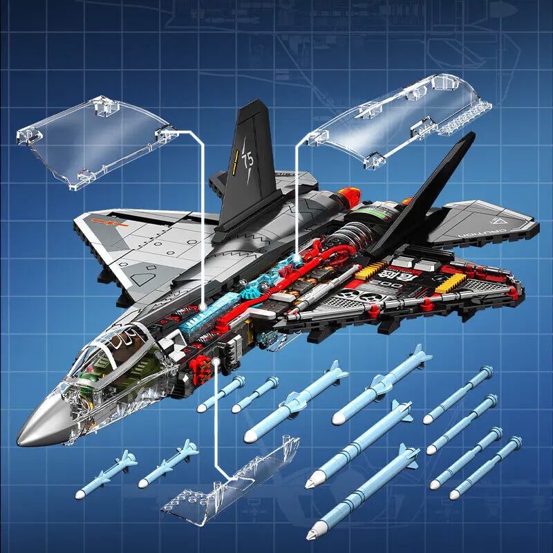 Transparent J-35 Tactical Jet 1322pcs