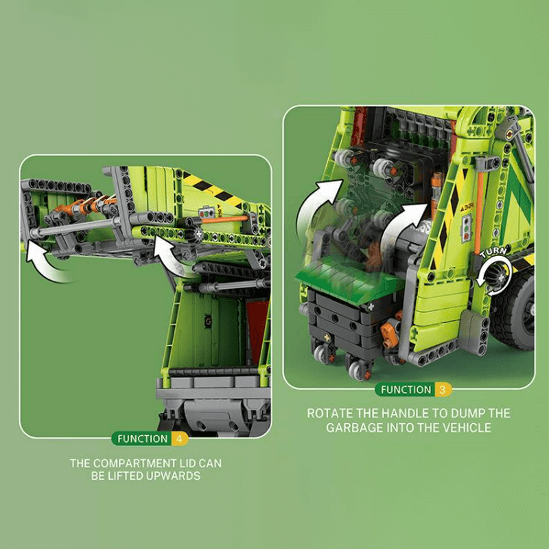 Compression Garbage Truck 1467pcs