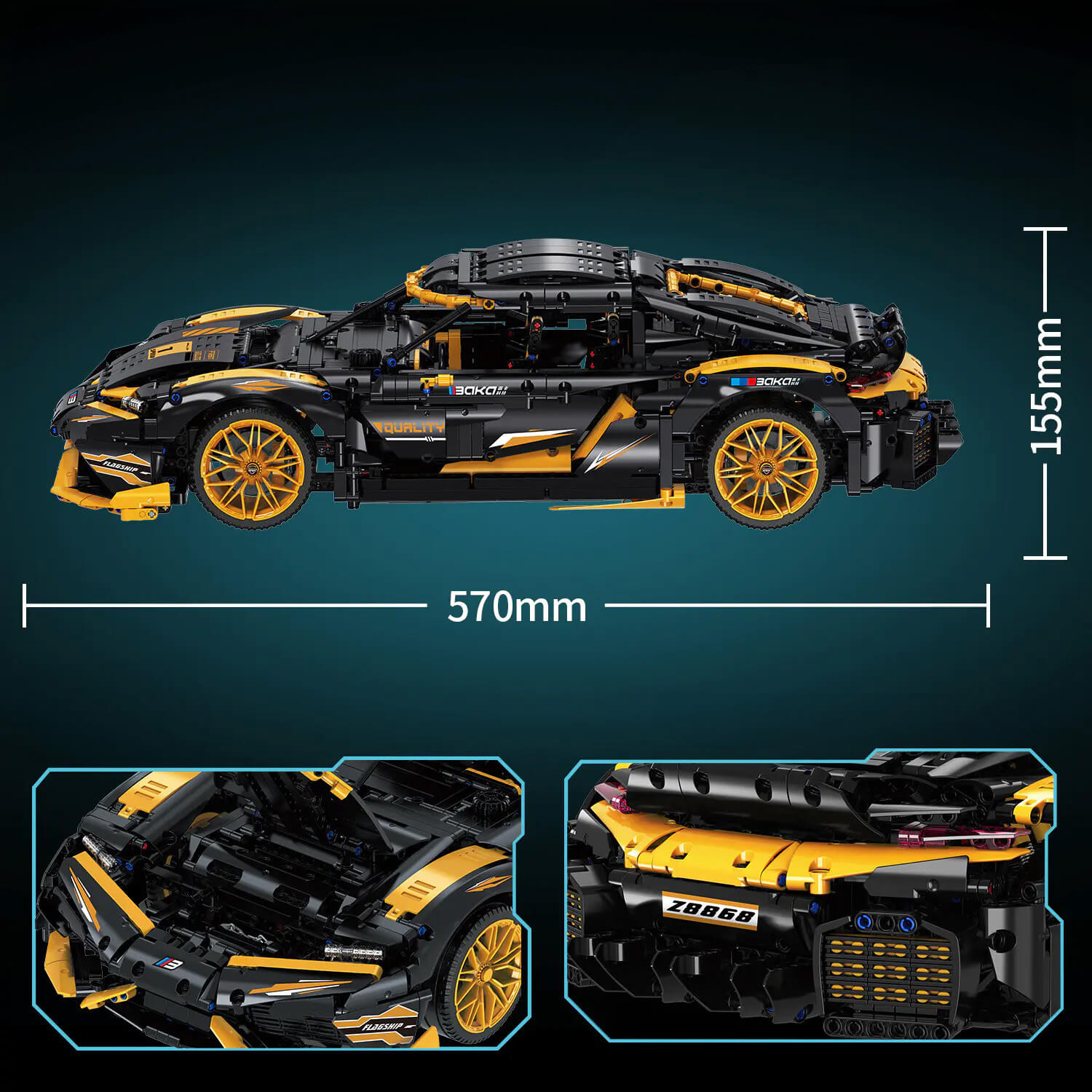 Electric German Supercar 2944pcs