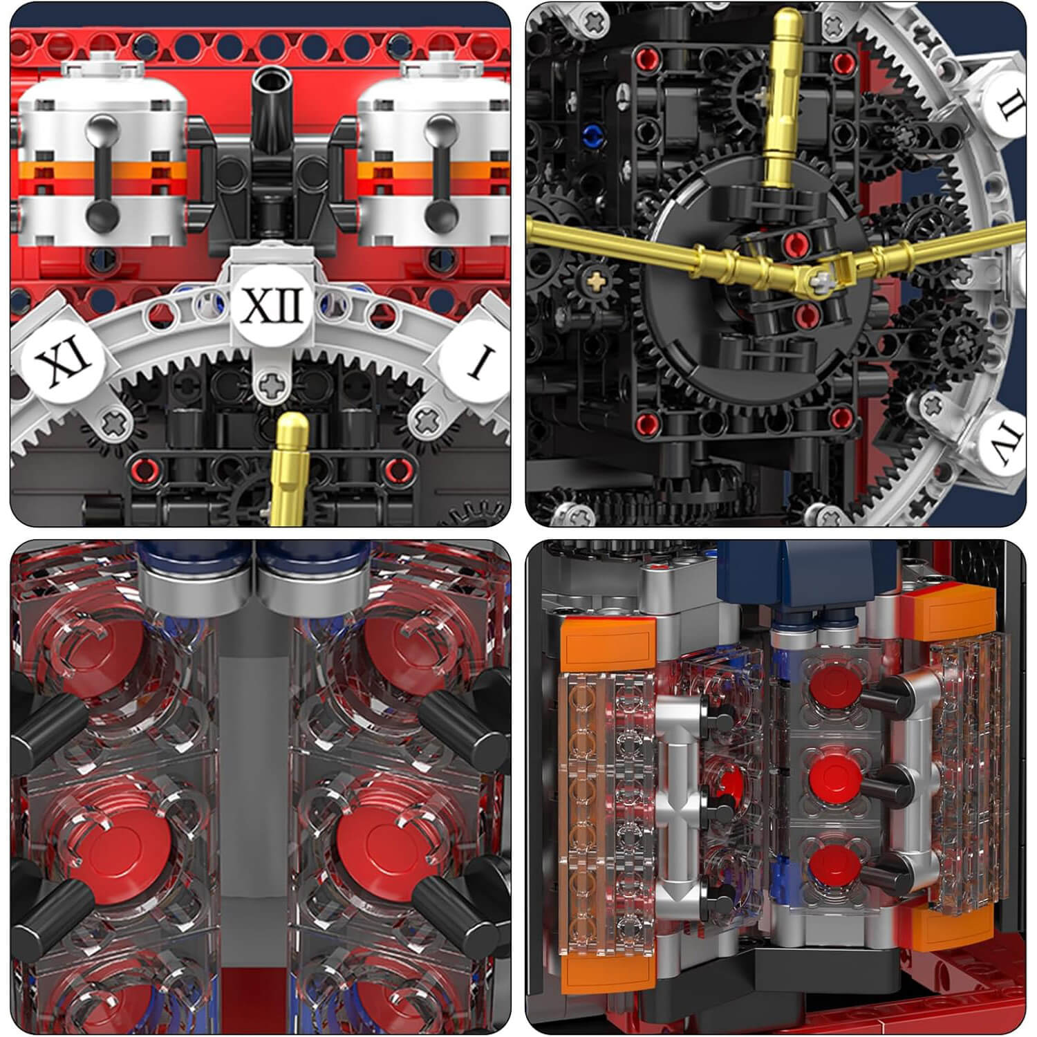 Motorised Cyberpunk Mechanical Clock 1600pcs