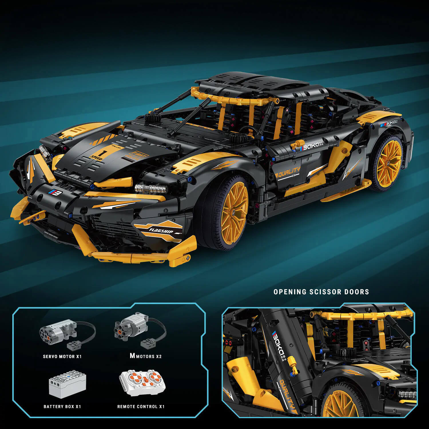 Electric German Supercar 2944pcs